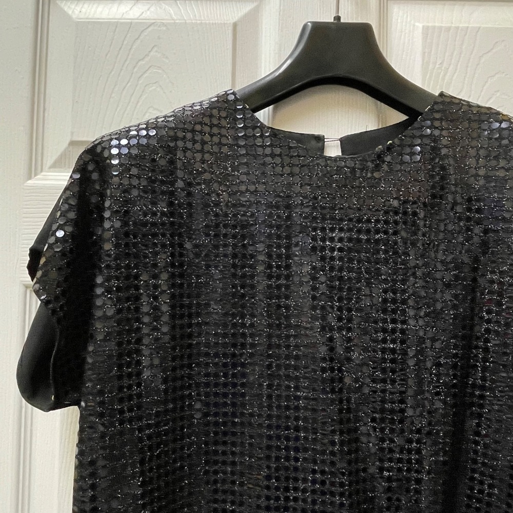 Vintage Jeri Marque Sequin Covered Babydoll‎ Dress Top Womens Size M USA